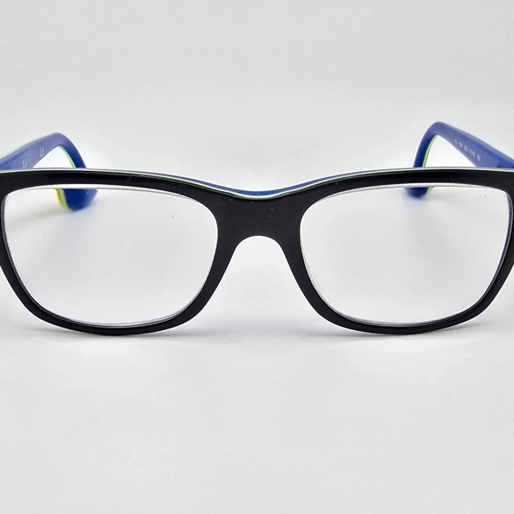 Ray-Ban Jr. RB1536 3600 Dark Grey Neon Green on Blue Kids Eyeglasses Frame 48mm